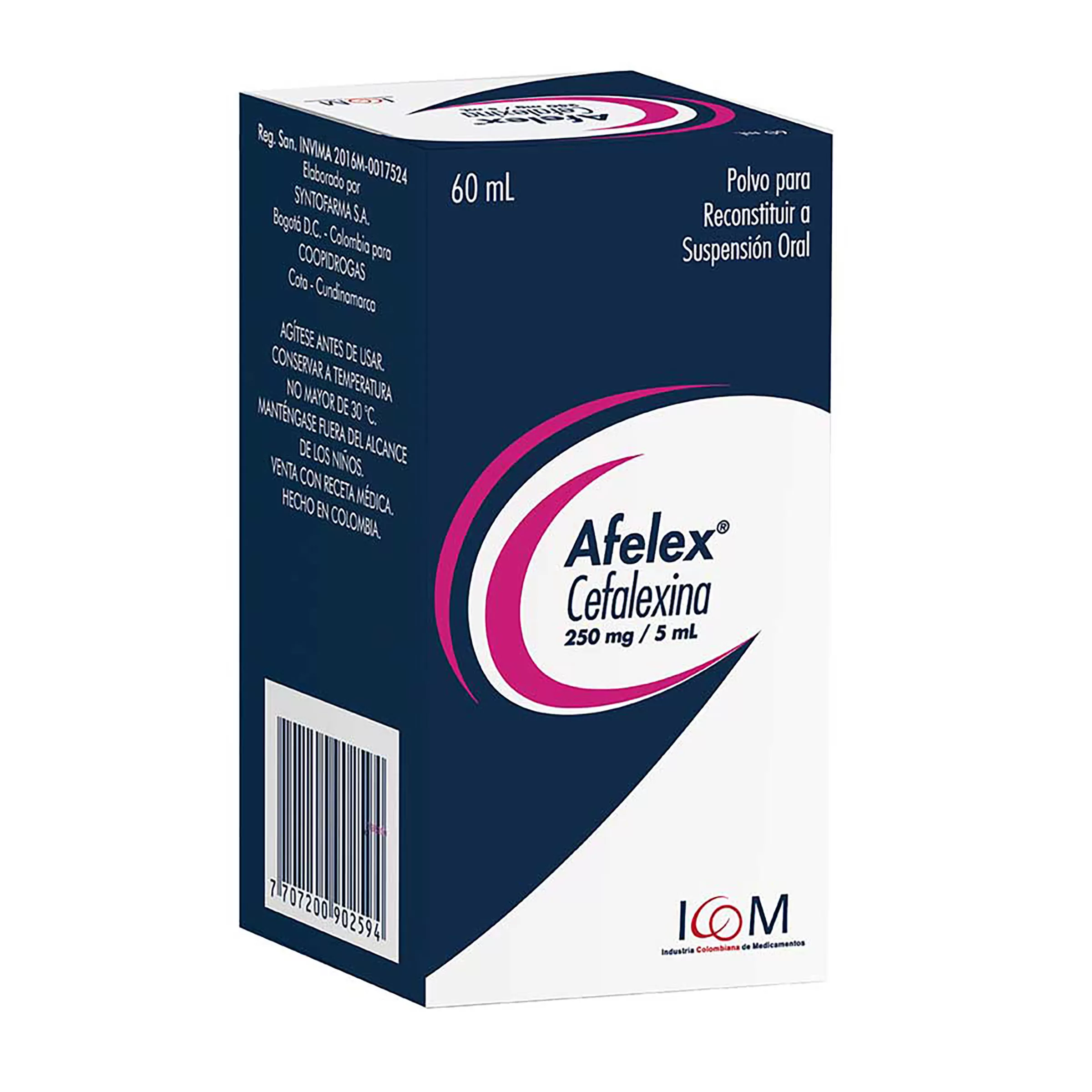 CEFALEXINA AFELEX 250 MG SUSP 60 ML ICOM - Imagen 1