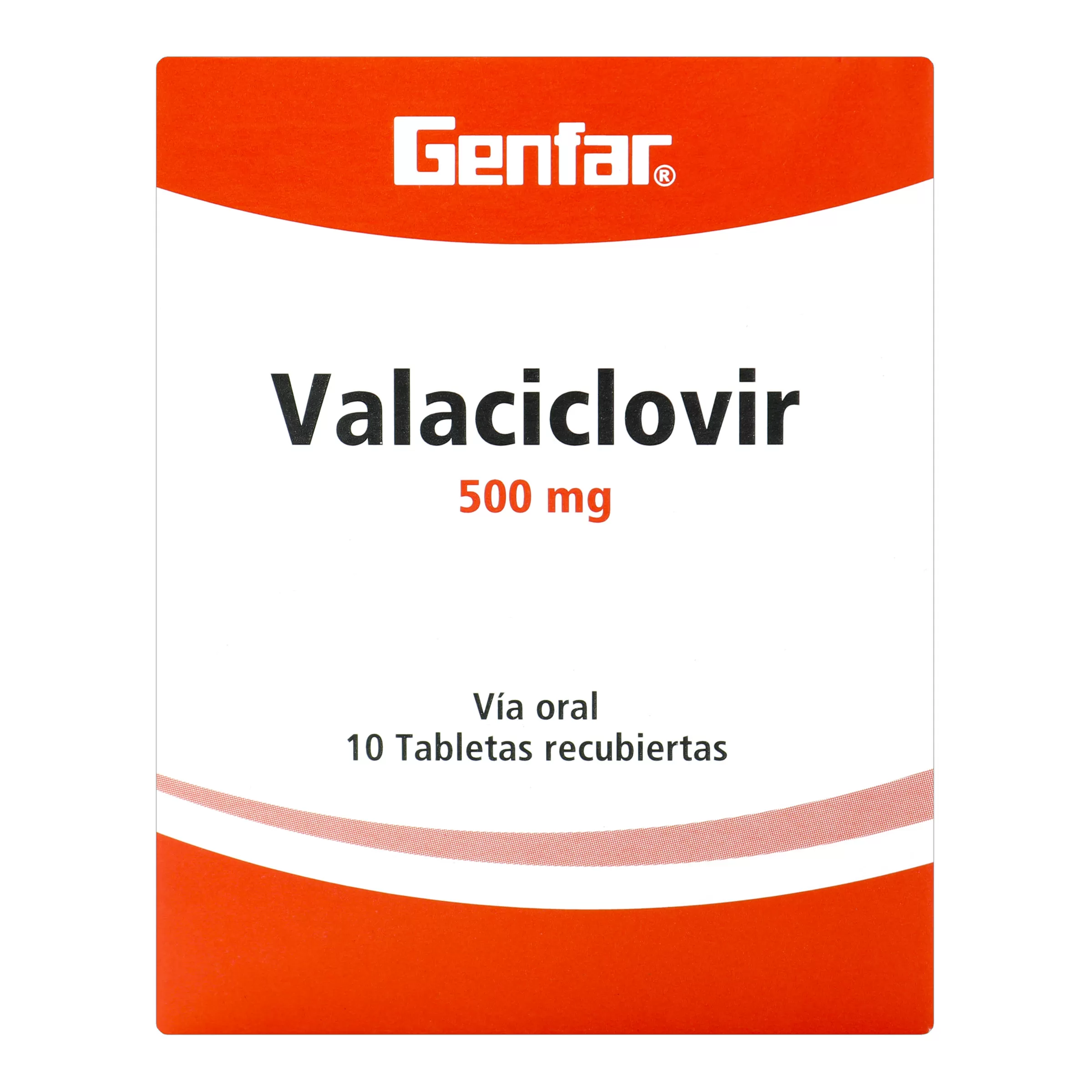 VALACICLOVIR 500MG 10 TBS REC GF - Imagen 1
