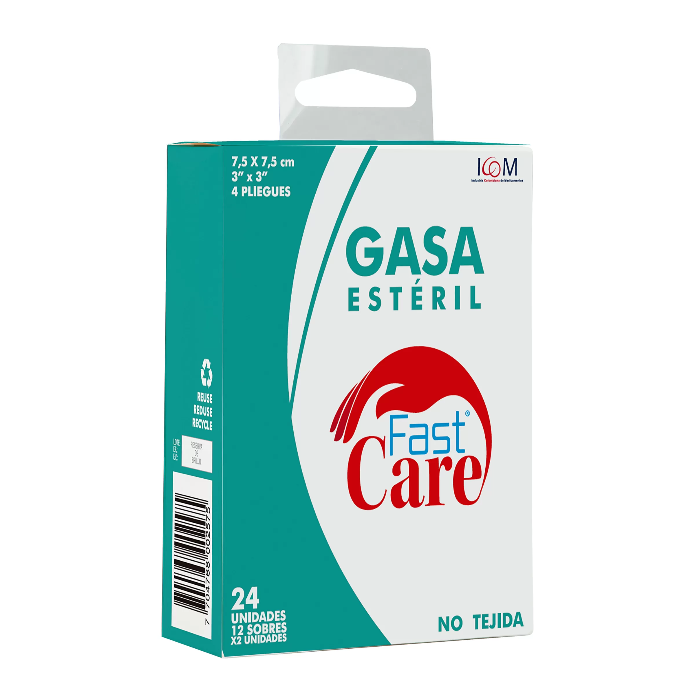 200027984 GASA FASTCARE CJA VERD EST.NOTEJ3X3 12SBS IC NO MENUDIAR PCV - Imagen 1