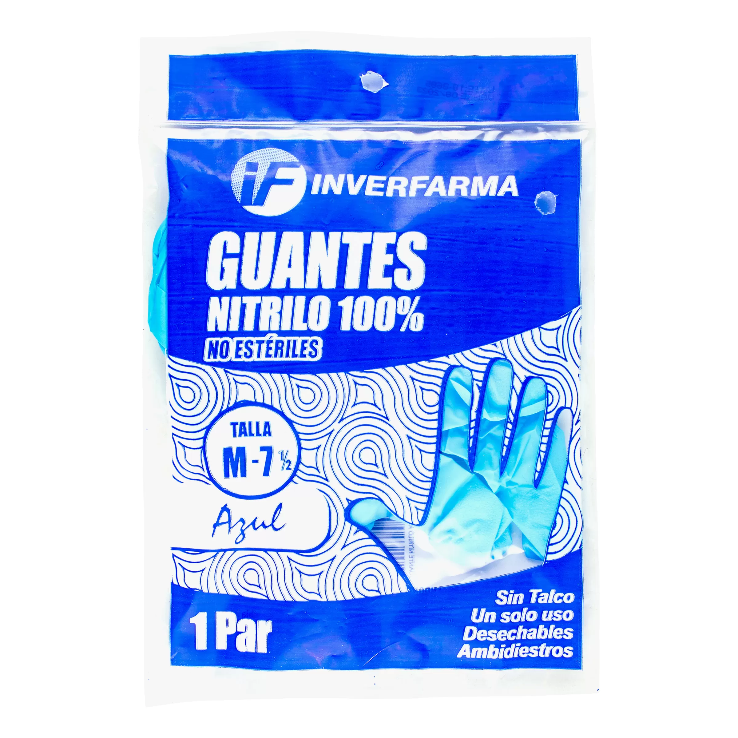 200030443 GUANTE NITRILO AZUL T.M 2 UDS INVERFARMA - Imagen 1