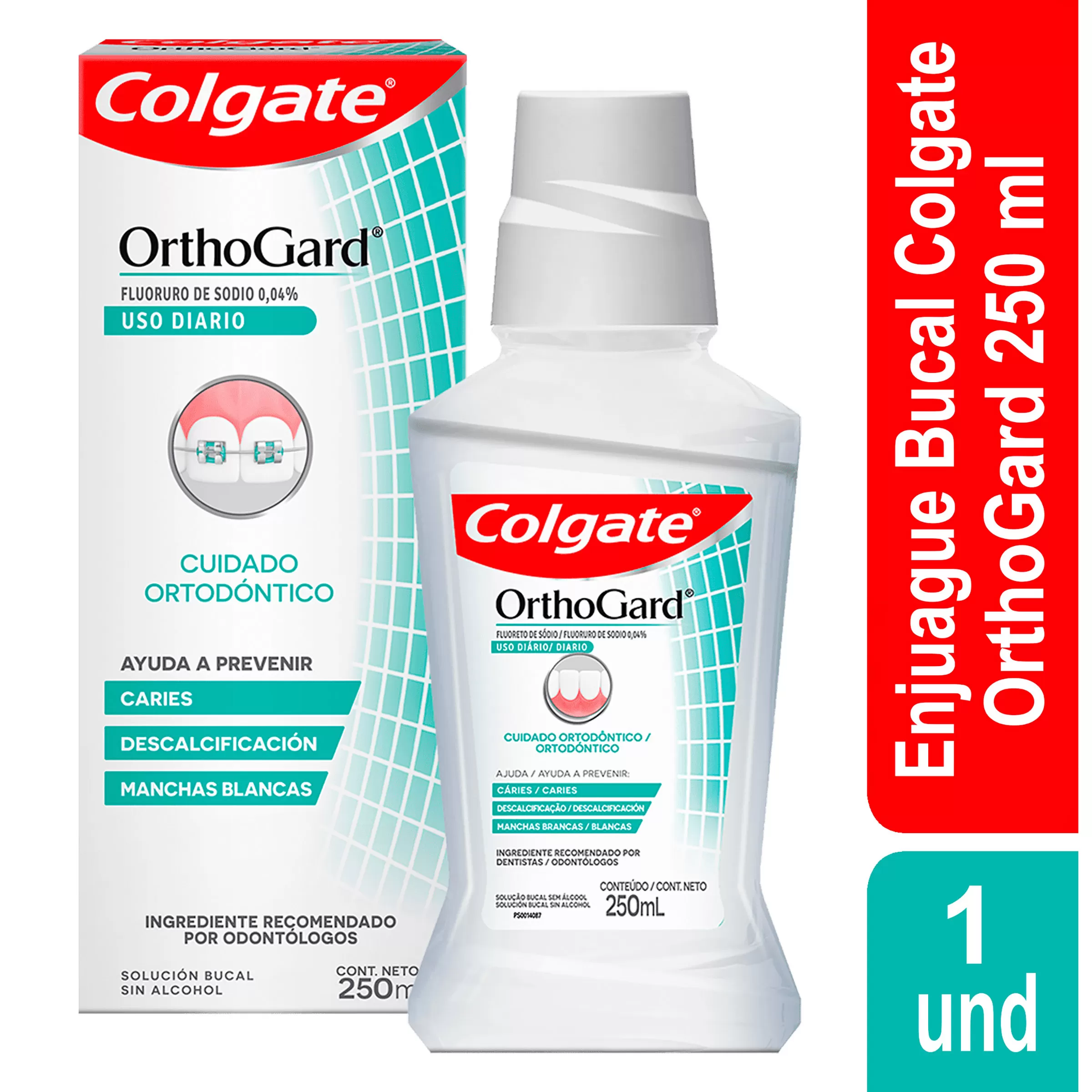 ENJUAGUE BUCAL COLGATE ORTHOGARD 250ML - Imagen 1