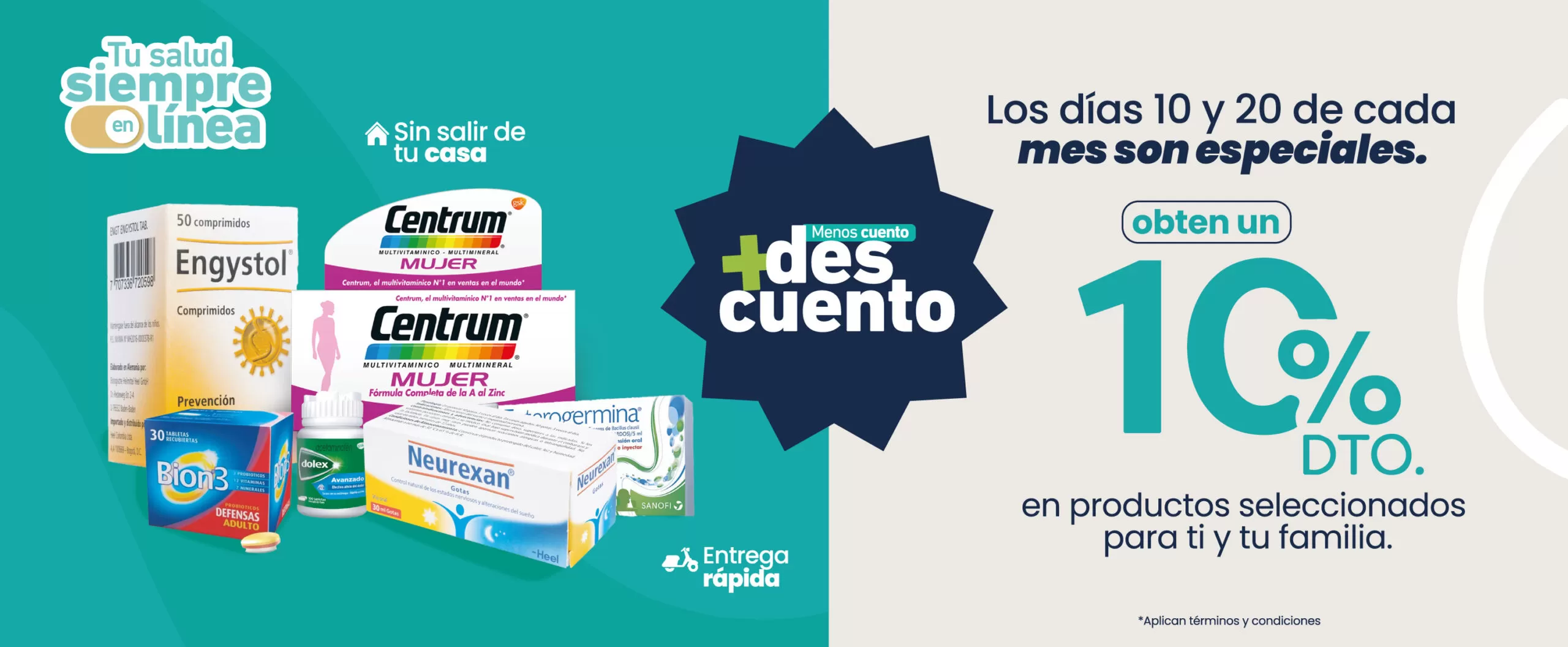 Banner de descuentos del 10% en productos seleccionados