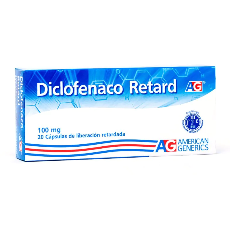 100014556 DICLOFENACO RETARD 100 MG 20 CAPSULAS AG - Imagen 1