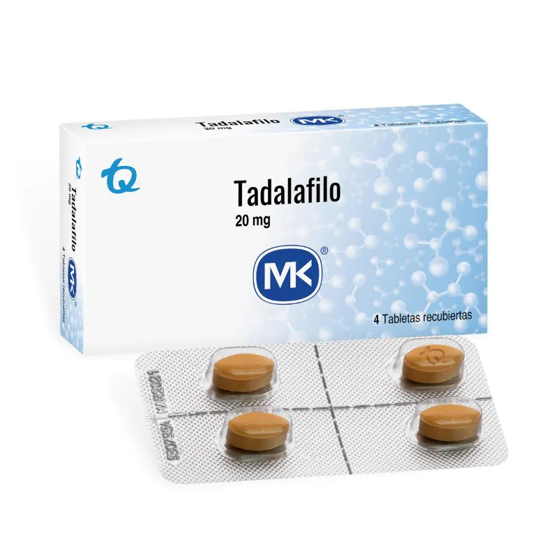 100022501 TADALAFILO 20 MG 4 TABLETAS MK - Imagen 1