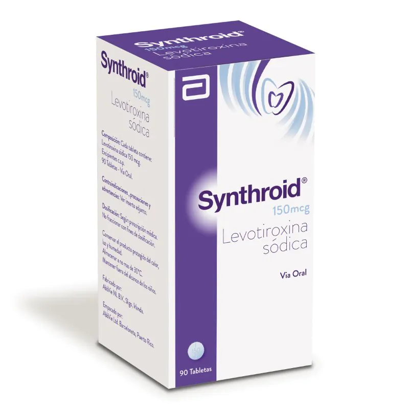 SYNTHROID 150 MCG FRASCO 90 TABLETAS - Imagen 1