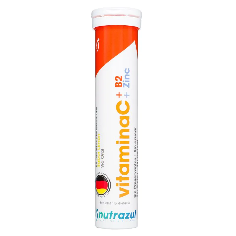 100027412 VITAMIN C+ZIN+B2 NUTRAZUL 20T.EFE - Imagen 1