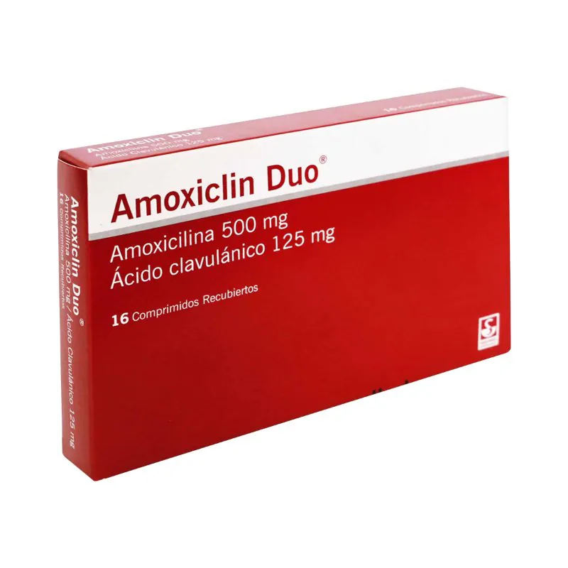 100027741 AMOXICLIN DUO 500MG/125MG 16 TBS REC - Imagen 1