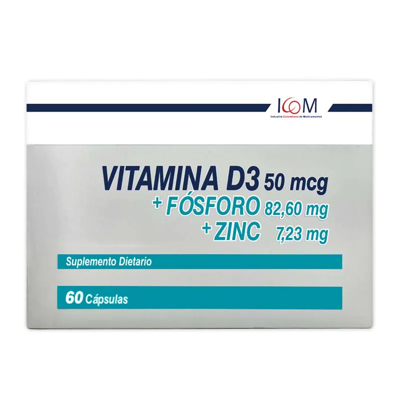 VITAMINA D3 FOSFORO Y ZINC 60 CAP ICOM - Imagen 1