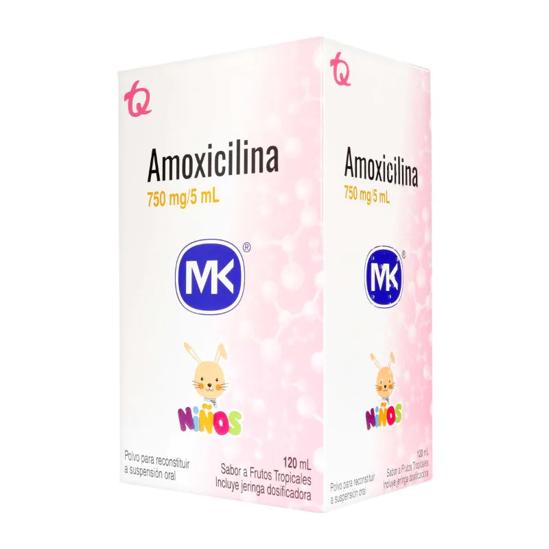 AMOXICILINA 750 MG/5ML SUSP 120 ML MK - Imagen 1