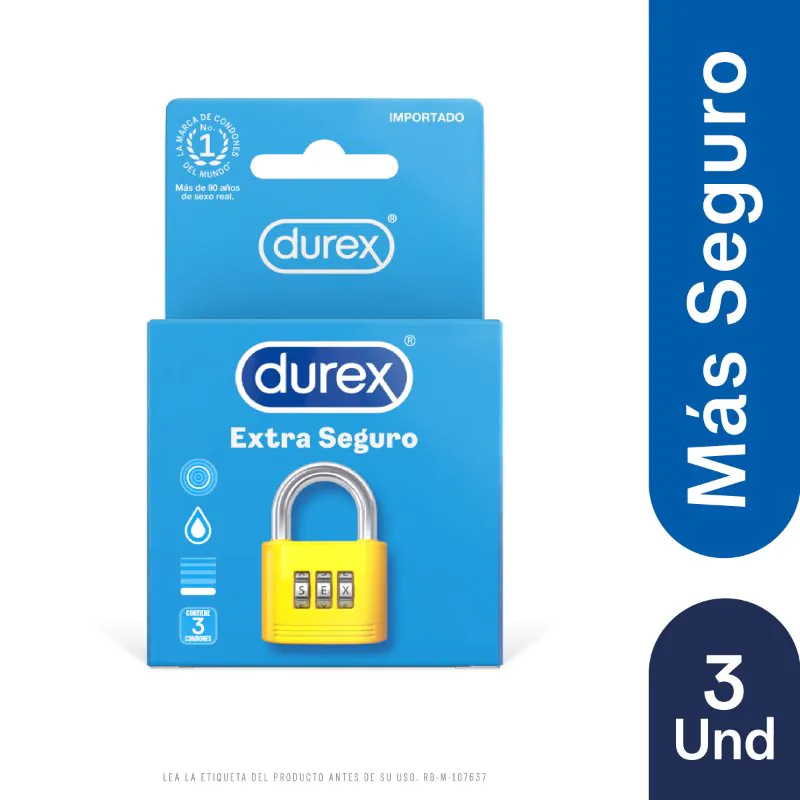 PRESERVAT.DUREX EXTRA SEGURO 3 UND - Imagen 1