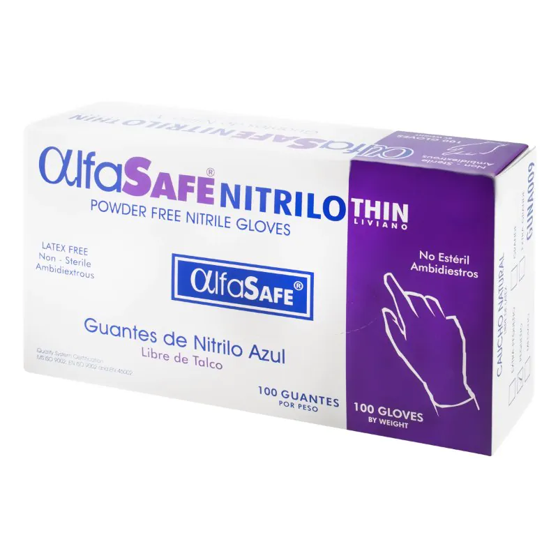 GUANTE NITRILO ALFA LIV.AZUL T.S 100 UND - Imagen 1