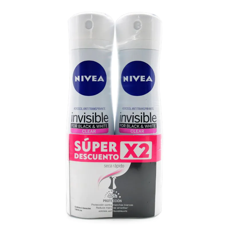 2 DTE.NIVEA SPR.BLA.WHI.MUJ 150 ML.S.O - Imagen 1
