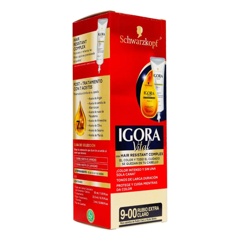 IGORA VITAL TUBO 9-00 RUBIO EXTRA CLARO - Imagen 1