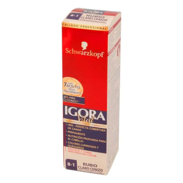 IGORA VITAL TUBO 8-1 RUBIO CLARO CENIZO - Imagen 1