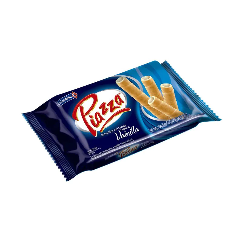 BARQUILLO PIAZZA VAINILLA 10 UND - Imagen 1