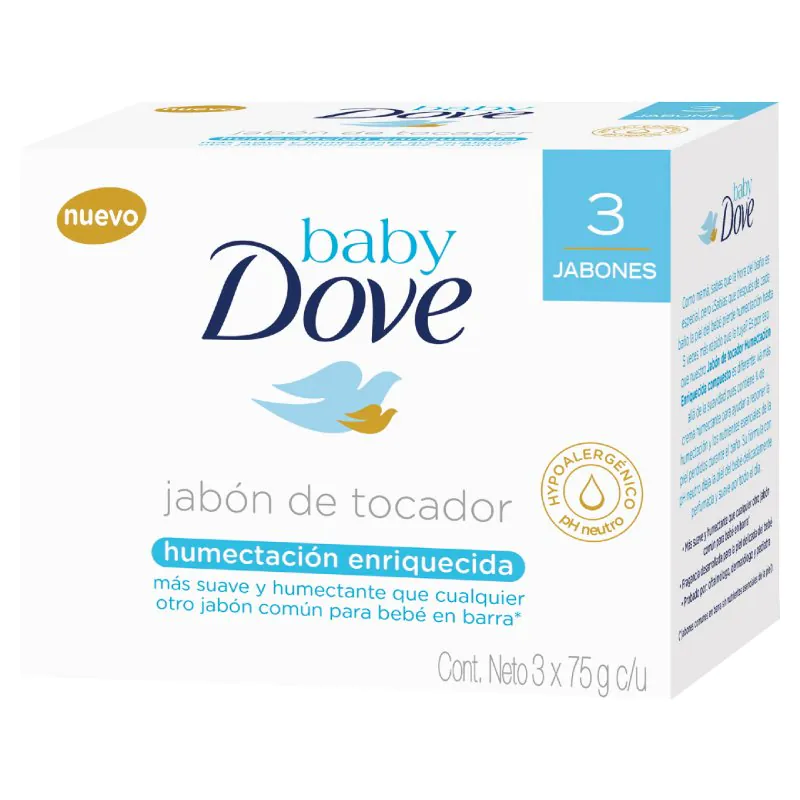200035835 3 JABONES DOVE BABY HUMECTACI.ENRI.75 GR - Imagen 1