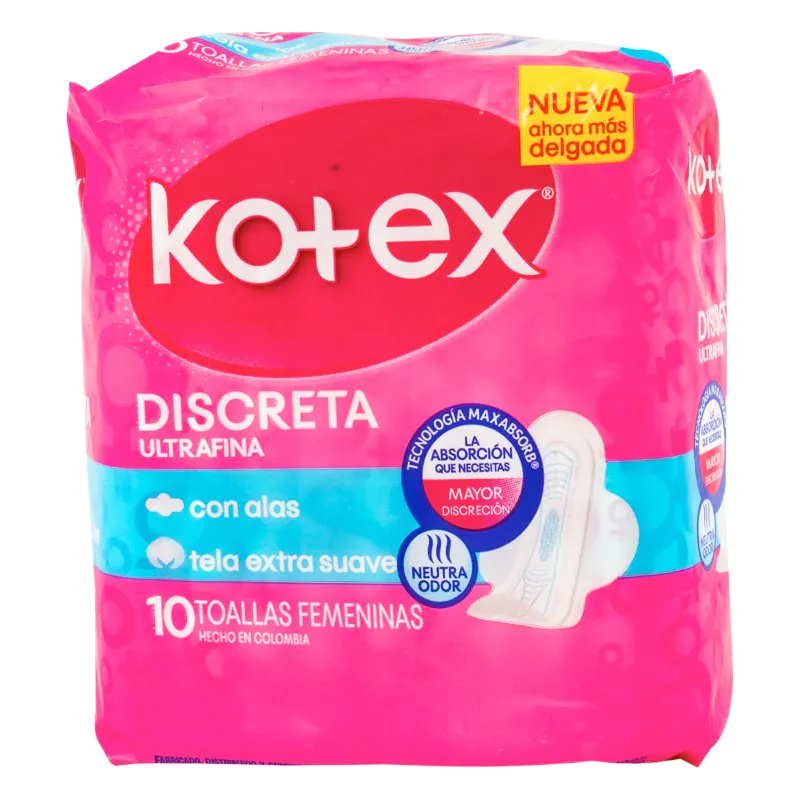 200038523 TOA.KOTEX DISCRETA TELA 10 UND - Imagen 1