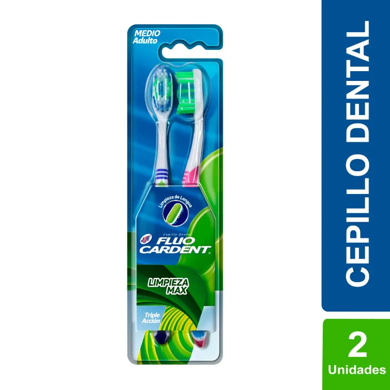 2 CEPILLO FLUOCARDENT LIMPIEZA MAX - Imagen 1
