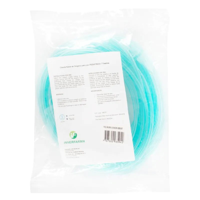 CANULA NASAL 7 MTS PEDIATRICO INVERFARMA - Imagen 1