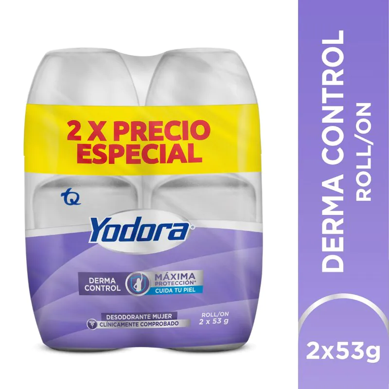 2 DTE YODORA ROLL MORADO DERM CONTRO 53GR MUJER - Imagen 1