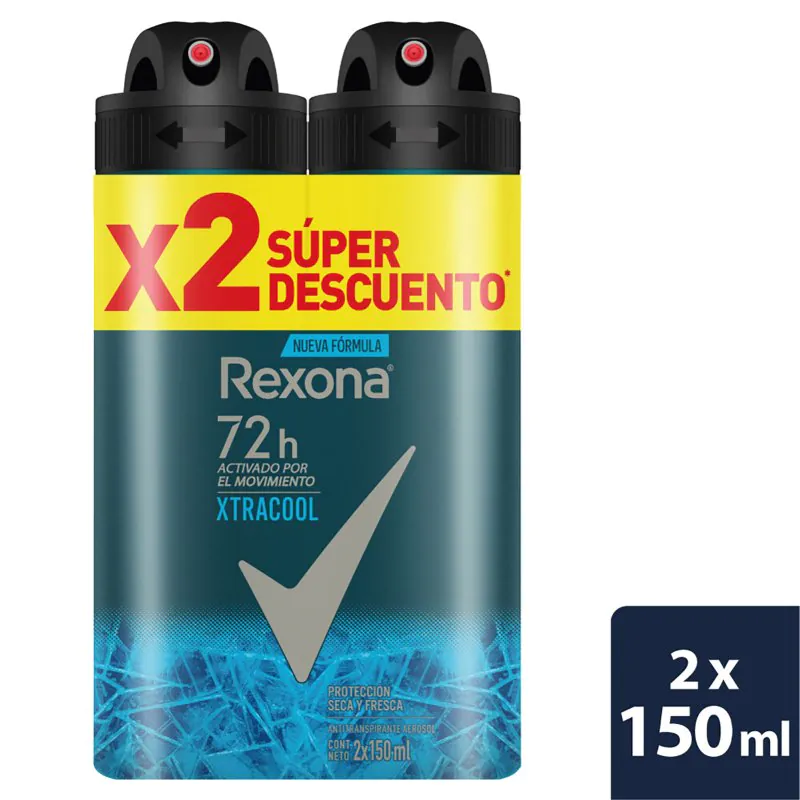 2 DTE REXONA SPRAY XTRA COOL 150ML S.DES - Imagen 1