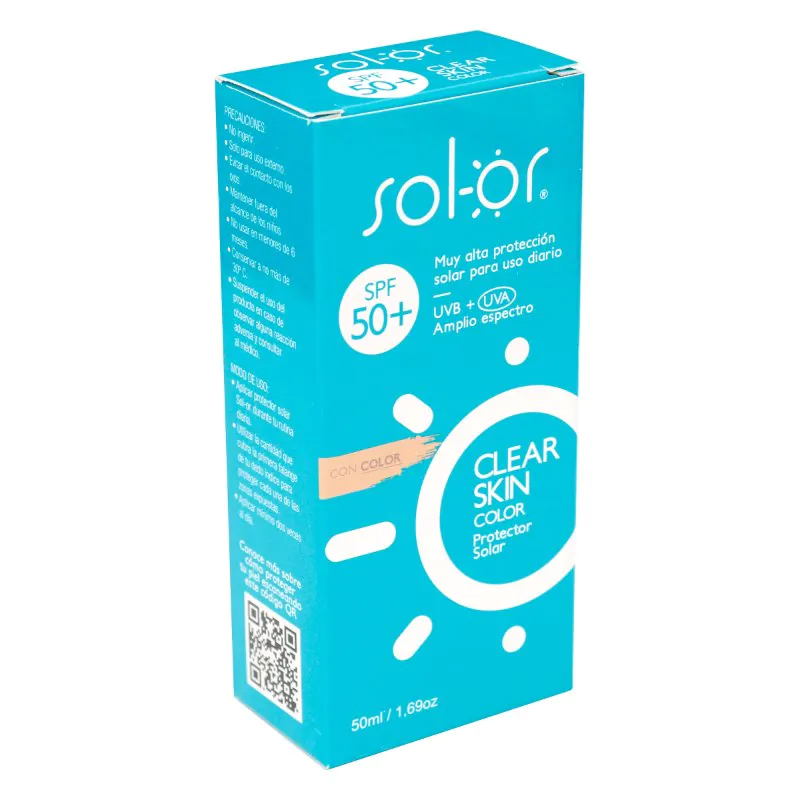 200043393 BLOQ SOL-OR CLEAR SK. COLOR SPF50+ 50ML - Imagen 1