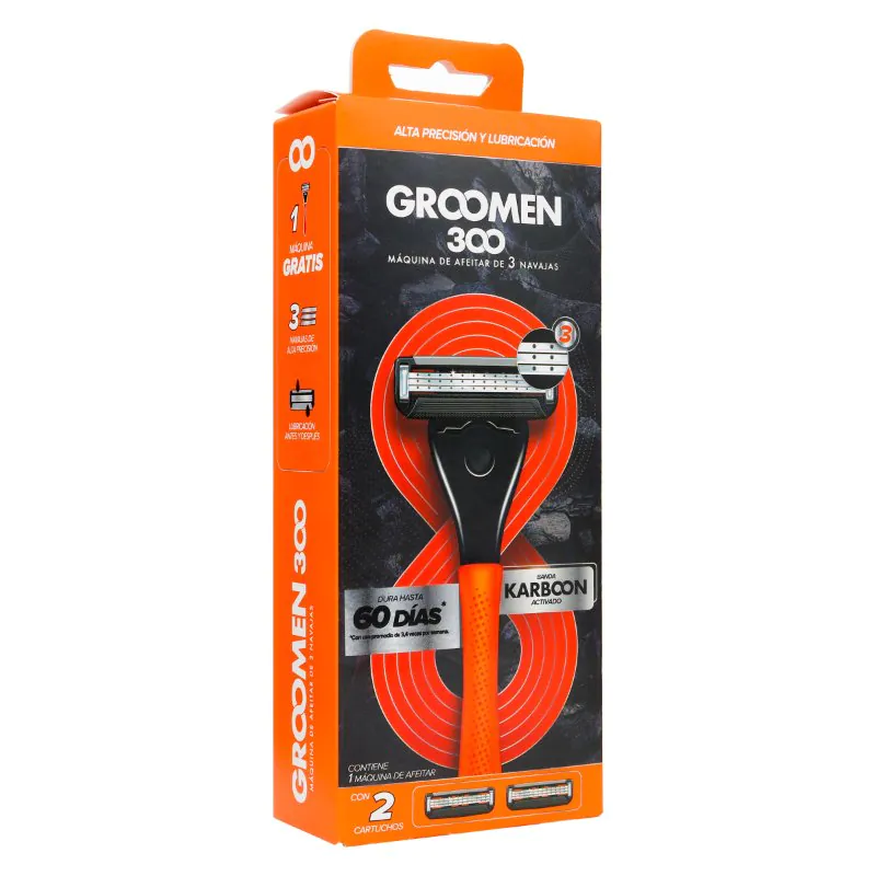 MAQ.AFEITAR GROOMEN 300 + 2CARTUCHOS - Imagen 1