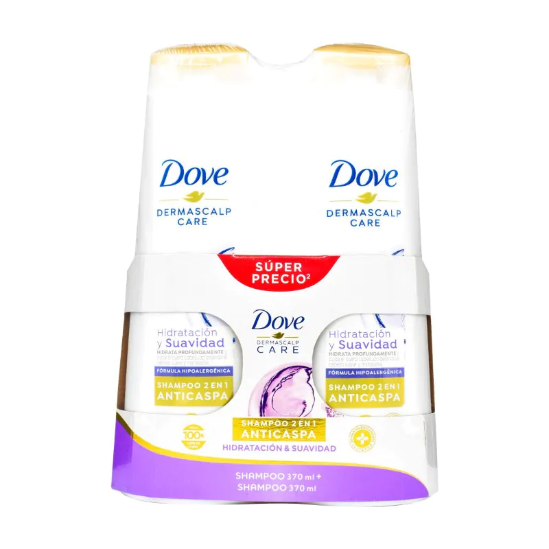 200044043 2 CHA.DOVE HIDRATAC.SUAVIDAD 370 ML P.E - Imagen 1