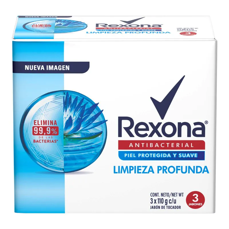 3 JAB.REXONA LIMPIEZA PROFUNDA 110 G - Imagen 1
