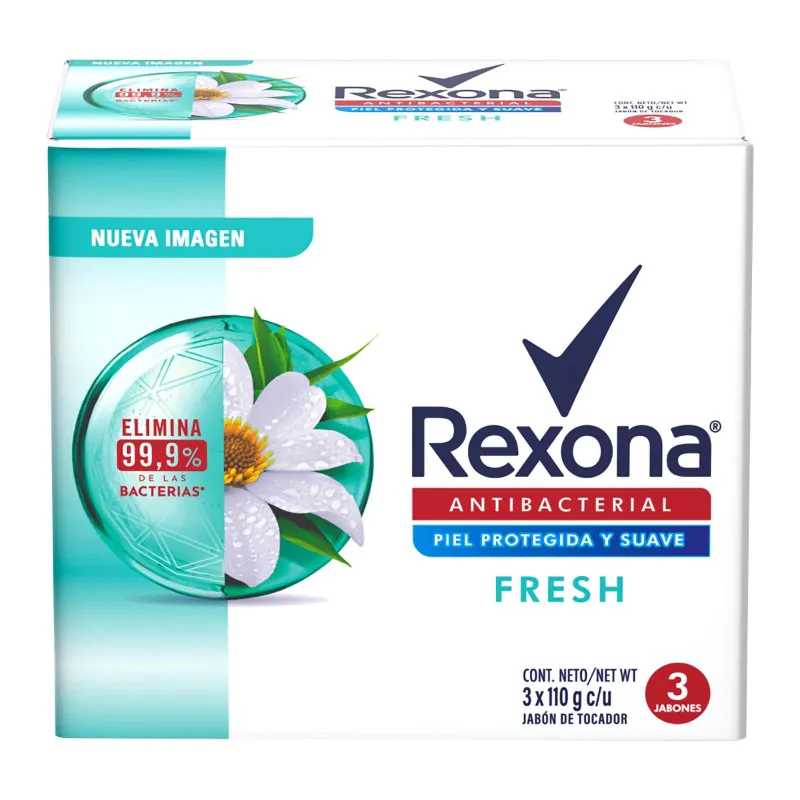 3 JAB.REXONA ANTIBACTERIAL FRESH 110 G - Imagen 1