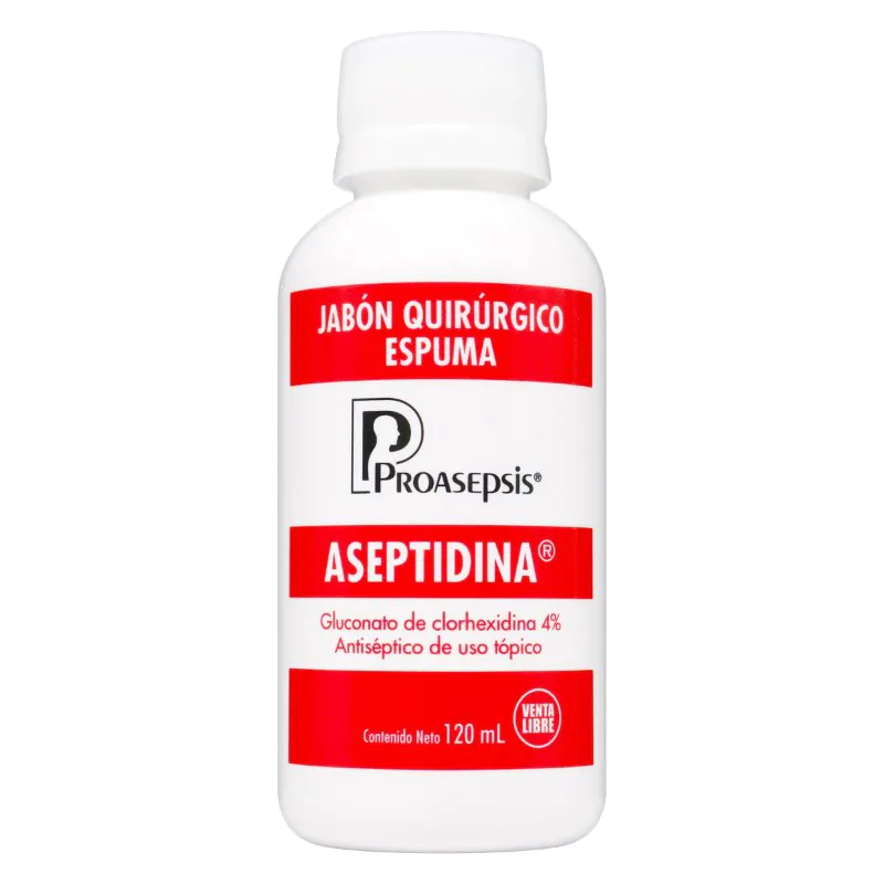 CLORHEXIDINA JABON QUIRUR ASEPT ROJO 120ML - Imagen 1