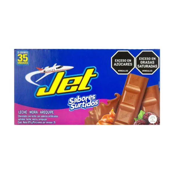 CHOCOLATINA JET SABORES SUR. 25GR 35 UND - Imagen 1