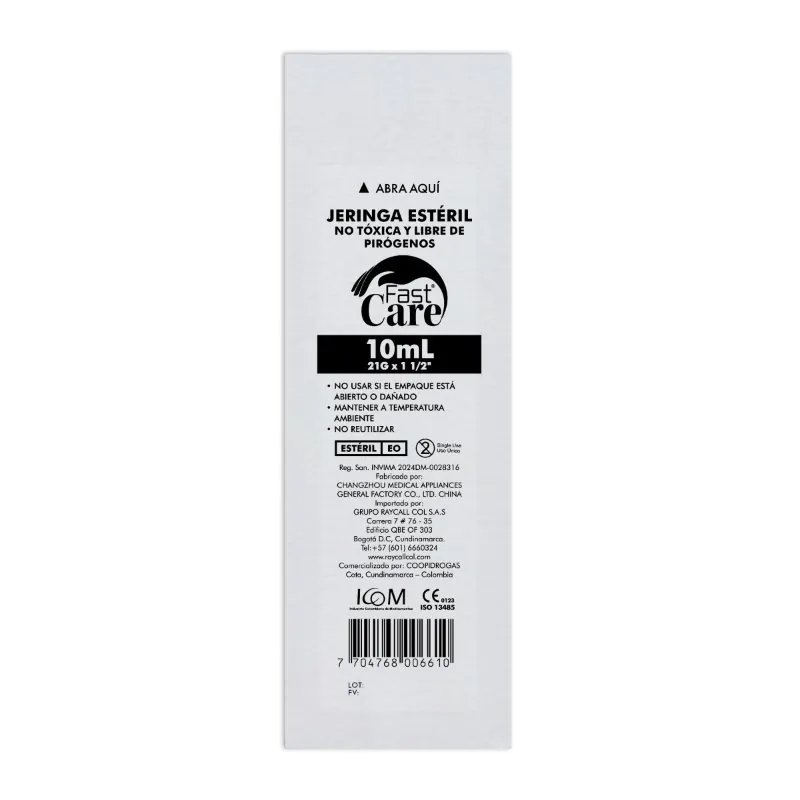 200045151 JERINGA 3P 10ML 21X1.1/2 FA UN ICOM - Imagen 1