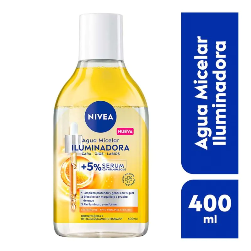 AGUA MICELAR NIVEA ILUMINADORA 400 ML - Imagen 1