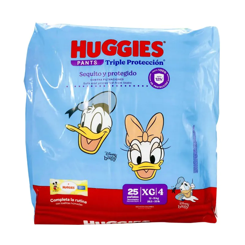 HUGGIES TRIPLE PROT PANTS ET 4XG 25U - Imagen 1