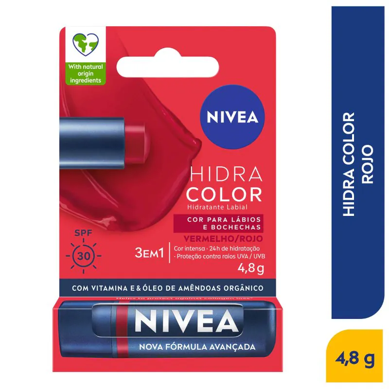 200045970 LABIAL NIVEA HIDRA COLOR ROJO - Imagen 1
