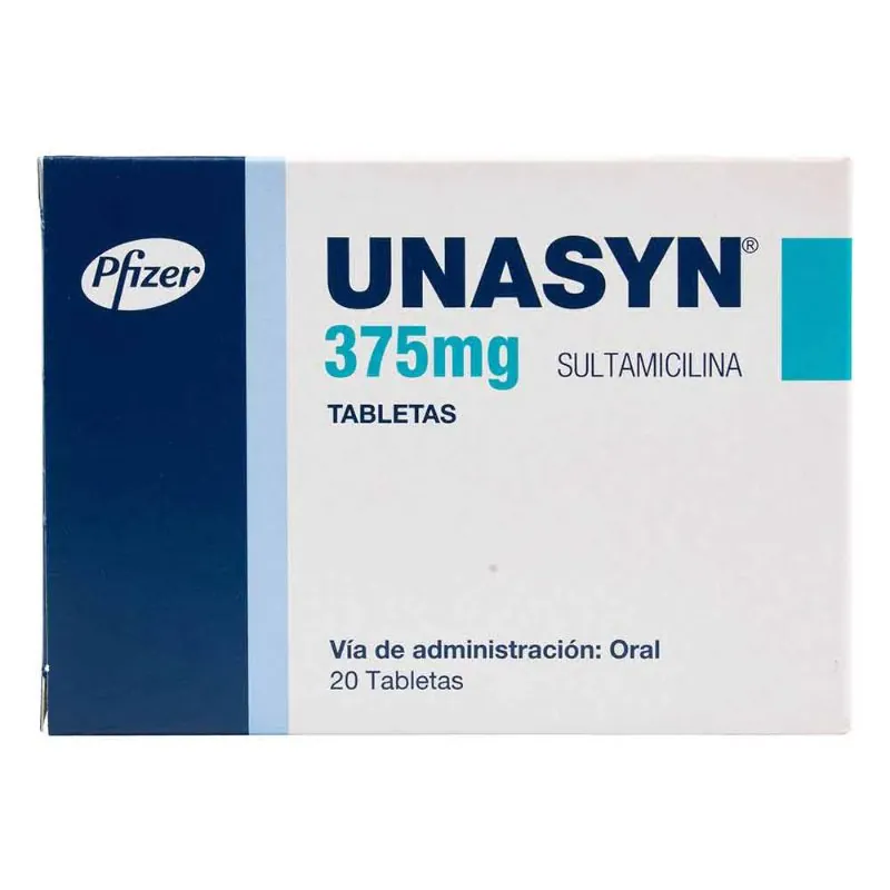 UNASYN 375 MG 20 TABLETAS - Imagen 1