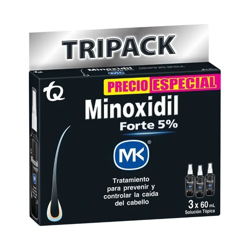 MINOXIDIL FORTE 5% 60 ML TRIPACK - Imagen 1