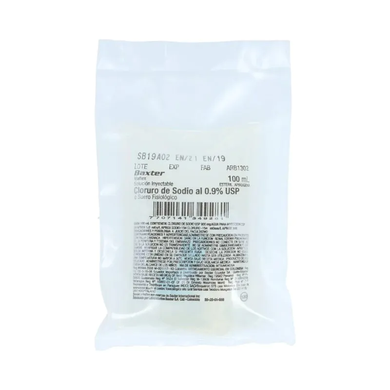 200010781 SUERO FISIOLOGICO CLOR.SODIO 9% 100 ML - Imagen 1