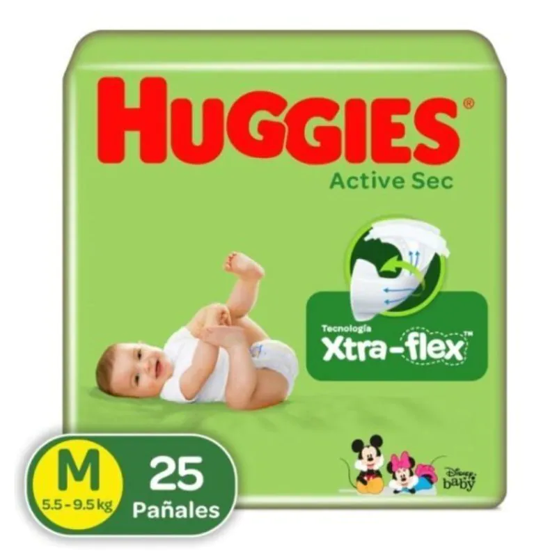 HUGGIES ACTIVE SEC ET.2 MED.25 UNDS - Imagen 1