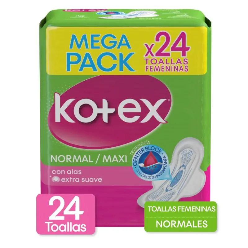 200044494 TOALLAS KOTEX NORMAL 24 UNIDADES - Imagen 1