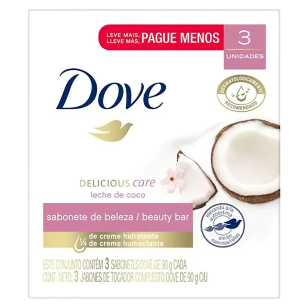 3 JAB.DOVE LECHE DE COCO 90 GR - Imagen 1