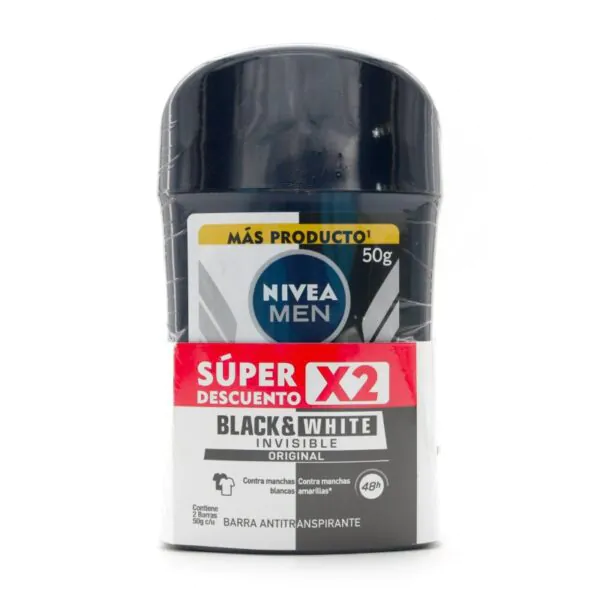 2 DTE NIVEA BARRA BLACK WHITE H.50GR S.O - Imagen 1
