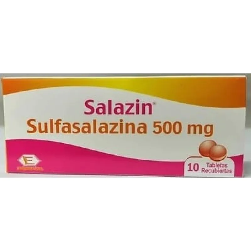 SULFASALAZINA SALAZIN 500 MG X 10 TAB REC BIOQ - Imagen 1